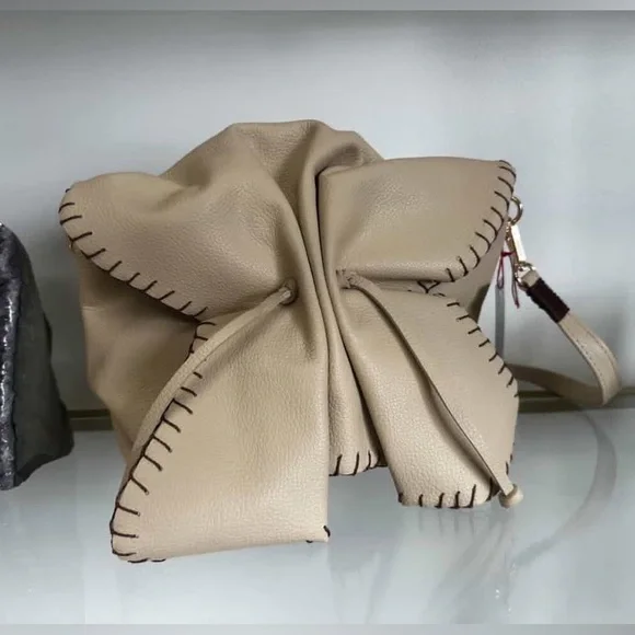 Carlos Falchi Tan Medium Butterfly Bag with Crystal Strap - Picture 4 of 14